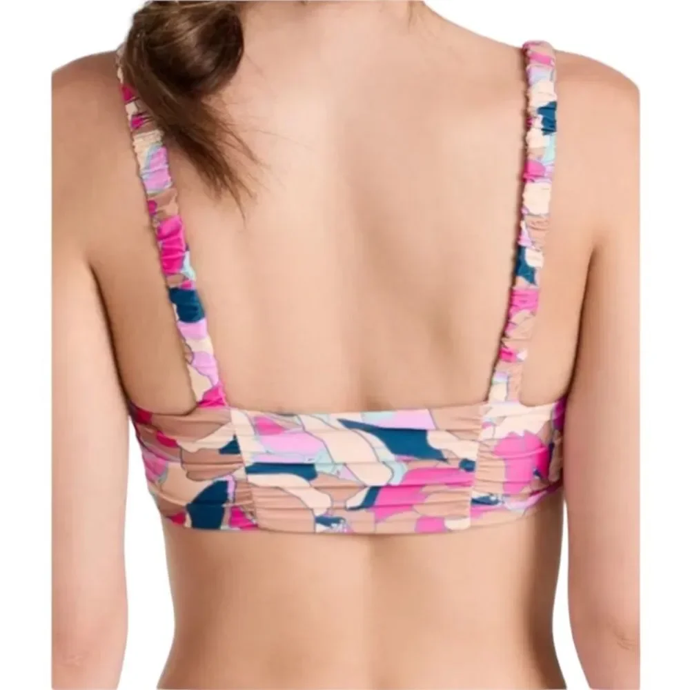 L*Space Joanna Bikini Swimwear Top Ruched in Sundazed Floral Bralette Style